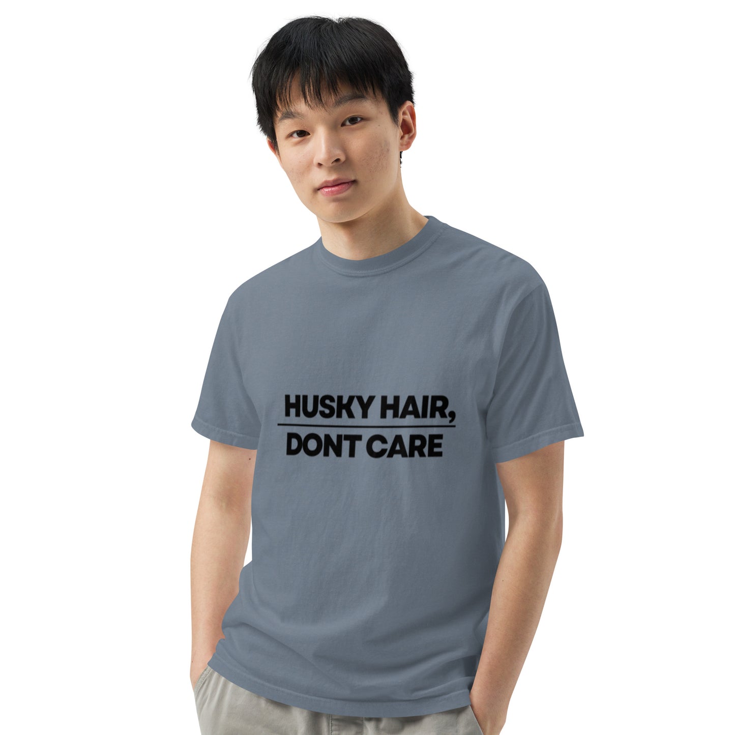 Husky Hair Dont CareUnisex garment-dyed heavyweight t-shirt