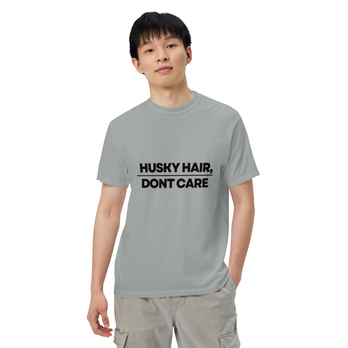 Husky Hair Dont CareUnisex garment-dyed heavyweight t-shirt