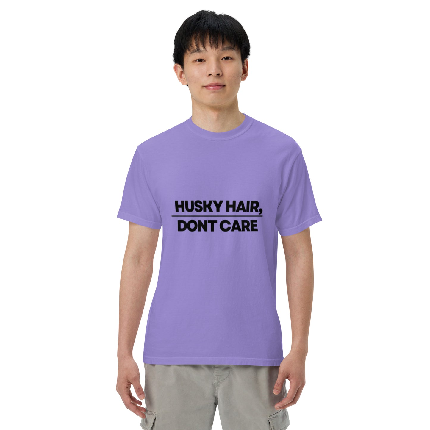 Husky Hair Dont CareUnisex garment-dyed heavyweight t-shirt